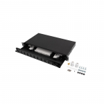 LANBERG 12XSC DUPLEX / 12XLC QUAD RACK 19" 1U FIBER OPTIC DISTRIBUTION FRAME BLACK + ACCESSORIES