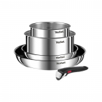 TEFAL | Ingenio Emotion 5-piece Set | L897S574 | Frying | Diameter 16/20/22/28 cm | Suitable for induction hob | Removable handle | Stainless steel