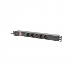 LANBERG Power Distrubution Unit PDU 19 inch 1U 16a 5x Schuko Outlets 2m Black