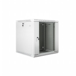 Lanberg wall-mounted installation rack cabinet 19'' 12U 600x600mm gray (glass door)