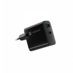 NATEC RIBERA GAN CHARGER 1x USB-A + 1x USB-C 45W BLACK