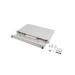 LANBERG 24XSC DUPLEX / 24XLC QUAD RACK 19" 1U FIBER OPTIC DISTRIBUTION FRAME GRAY + ACCESSORIES
