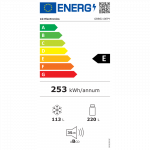 LG Refrigerator | GBBSJ10EPY | Energy efficiency class E | Free standing | Combi | Height 186 cm | No Frost system | Fridge net capacity 220 L | Freezer net capacity 113 L | Display | 35 dB | Prime Silver