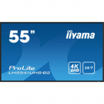 iiyama LH5541UHS-B2 Signage Display Kiosk design 138.7 cm (54.6") LCD 500 cd/m&sup2; 4K Ultra HD Black Built-in processor 24/7