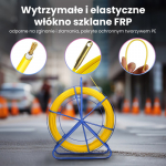 Extralink Pilot 8mm 75m | Pilot do przeciągania kabli | wł&oacute;kno szklane FRP, śr. 8mm, dł. 75m, ż&oacute;łty (EX.30899)