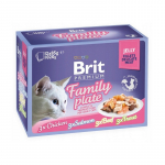 BRIT Premium Family Plate Fillets in Jelly Mix of Flavors - wet food for cats - 12x85g