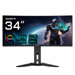 GIGABYTE MO34WQC2 34" OLED WQHD Curved Gaming Monitor - 3440 x 1440, 240Hz, 0.03ms, KVM, 250 cd/m&sup2;, FreeSync Premium Pro, DisplayHDR True Black 400, HDMI 2.1, Displayport 1.4