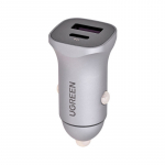Ugreen USB Type-C / USB 24W Power Delivery Quick Charge car charger, grey (30780)