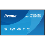 iiyama LH4366UHSB-B1AG Signage Display Digital signage flat panel 109.2 cm (43") LCD Wi-Fi 800 cd/m&sup2; 4K Ultra HD Black Built-in processor Android 24/7