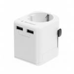 Gembird EU to Universal travel power adapter, 12W | TPA-EU2A12-01-W | 5 V