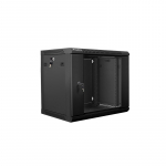 Lanberg 19'' wall-mounted installation cabinet 9U 600x450mm black (glass door)