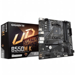 Gigabyte | B550M K 1.0 M/B | Processor family AMD | Processor socket AM4 | DDR4 DIMM | Memory slots 4 | Supported hard disk drive interfaces  SATA, M.2 | Number of SATA connectors 4 | Chipset AMD B550 | Micro ATX
