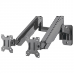 Manhattan Dual Wall Mount for TV & Monitors (Full Motion Gas Spring), For screens 17" to 32", VESA compatibility: 75x75mm and 100x100mm - check the dimensions of the four mounting holes on back of screen to ensure it fits, Max 8kg each, Black, Bracket