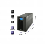 Qoltec Zasilacz awaryjny UPS On-line | Pure Sine Wave | 3kVA | 2.4kW | LCD | USB