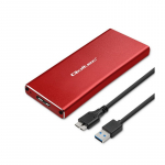 Qoltec 51831 Enclosure | M.2 SSD drive | SATA | NGFF| USB 3.0 | Super speed 5Gb/s | 2TB | Red