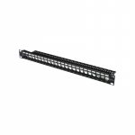 Digitus | Modular Patch Panel | DN-91411 | Layout Keystone Entry: Straight; Area of application: 483 mm (19") cabinet; Suitable for 483 mm (19") cabinet mounting; Housing material: 1.5 mm SPCC cold rolled stell sheet, powder-coated; Ports: 24 | Black