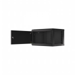Lanberg | Rack cabinet 19" wall-mount 6U/600x450 for self-assembly with metal door (flat pack) | WF01-6406-00B | Black