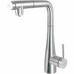 Kitchen faucet with water filter connection with pull-out spout