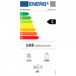 LG Refrigerator | GBBS312CPY | Energy efficiency class C | Free standing | Height 186 cm | Combi | No Frost system | Fridge net capacity 220 L | Freezer net capacity 113 L | Display | 34 dB | Prime Silver