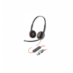 HP Poly Blackwire 3220 Stereo USB-C Headset +USB-C/A Adapter