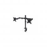 Manhattan Dual Desk Mount for TV & Monitors (Full Motion), For screens 10" to 27", Clamp Assembly, VESA compatibility: 75x75 and 100x100mm - check the dimensions of the four mounting holes on back of screen to ensure it fits, Max 8kg (each), Black, B ...