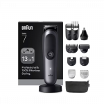 Braun 13in1 Grooming Kit | All-in-One Series 7 AIO7560 | Cordless | Number of length steps 14 | Black/Grey