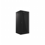 Lanberg wall-mounted installation rack cabinet 19'' 27U 600x600mm black (glass door)