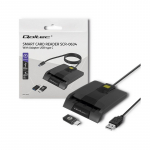 Qoltec 50634 Intelligent Smart ID chip card reader SCR-0634 | USB Type C