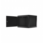 Lanberg | Rack cabinet 19" wall-mount 9U/600x600 (flat pack) for self-assembly with metal door | WF01-6609-00B | Black