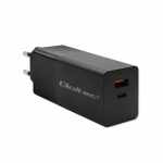 Qoltec 52382 GaN POWER PRO charger | 1xUSB type C | 1xUSB A | 100W | 5-20V | 1.5-5A | PD | Black