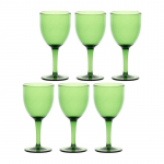 ROSE&TULIPANI FIABA Set of 6 Acrylic Wine Glasses 400 ml, Green