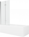 Vonia su sienele, laisvai pastatoma Mexen Cubik, 160 cm x 70 cm x 40 cm, stačiakampis, skaidri sp./balta sp.