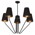 &Scaron;viestuvas lubų Milagro Victoria, E27, 5 x 60 W, aukso sp./juoda sp.