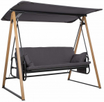 Lauko sūpynės Home4you Helia, pilka sp., 202 cm x 122 cm x 172 cm