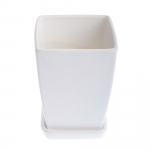 Gėlių vazonas Papartis, keramika, 14 cm x 14 cm, &Oslash; 14 cm, balta sp.