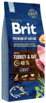 Sausas &scaron;unų maistas Brit Premium By Nature Light, kalakutiena, 15 kg