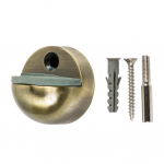 Durų atrama Haushalt DS039CC, 3.4 cm, &Oslash; 4.5 cm, guma/plienas, žalvario