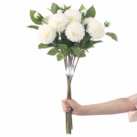 Dirbtinė gėlė, jurginai AmeliaHome Piwoni, kreminė sp./žalia sp., 62 cm