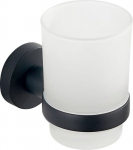 Vonios stiklinaitė ir laikiklis Mexen Tiber, juoda, 10.5 cm x 9.7 cm x 6.7 cm