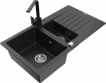 Plautuvė su virtuviniu mai&scaron;ytuvu Mexen Matias Rita, derva/granitas, 90 cm x 50.5 cm x 20 cm, aukso/juoda