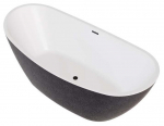 Vonia, laisvai pastatoma Besco Ayla Glam Graphite, 170 cm x 80 cm x 68 cm, ovalas, grafito sp.
