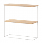 Konsolinis staliukas ADRK Toni, skaidri sp./ruda sp./balta sp., 30 cm x 80 cm x 80 cm