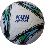 Futbolo kamuolys KUBIsport Goldshot, 5 dydis, mėlyna sp./balta sp./žalia sp.