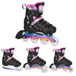 Pačiūžos - riedučiai Nils Extreme 4in1 NH10905, juoda sp./įvairių spalvų, 39-42
