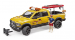 Žaislinis visureigis Bruder Ram 2500 Power Wagon Life Guard With Figure 02506, 1:16, geltona sp.