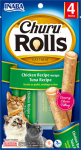 Skanėstas katėms Inaba Churu Rolls Chicken & Tuna, vi&scaron;tiena/tunas, 0.04 kg, 4 vnt.