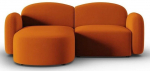 Kampinė sofa Micadoni Home Blair Velvet, oranžinė sp., kairinė, 194 x 155 cm x 80 cm