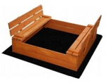 Smėlio dėžė Springos PS180l, 180 x 180 cm, su dangčiu, ruda sp., 35 kg