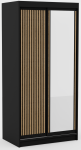 Spinta ADRK Delia, ruda sp./juoda sp., 100 cm x 60 cm x 205 cm, su veidrodžiu