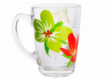 Puodelis Luminarc New Morning Pop Flowers, skaidri/raudona/žalia, 0.32 l